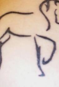 Noga crna minimalistička slika konja silueta tetovaža