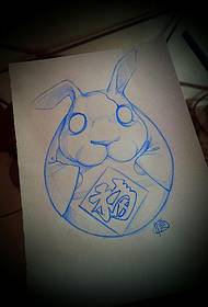 الرسوم المتحركة أرنب صورة مخطوطة الوشم