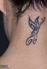 Patrón de tatuaxe tótem de bolboreta petite de pescozo
