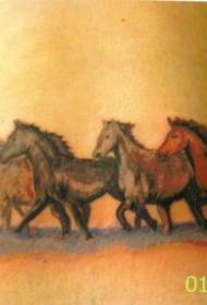 Waist colored group of horse tattoo designs
