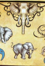 スタイリッシュな象のタトゥーパターンをお勧めします