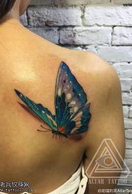 Shoulder colored butterfly tattoo pattern