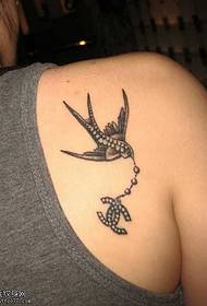 Back Tattoo Model i Tattoo Little Swallow
