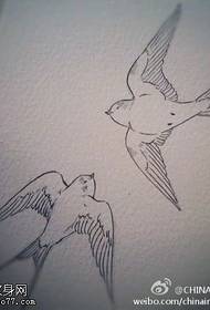 hình xăm đề nghị một hình xăm đôi chim én bay hoạt động