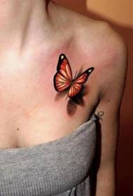 Prachtich 3D Little Butterfly Tattoo Patroon