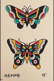 Pola tato bunga kupu-kupu naskah