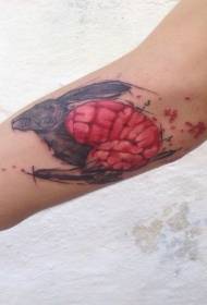 Νέο παραδοσιακό στυλ του ανθρώπινου εγκεφάλου κουνελιού μοτίβο τατουάζ