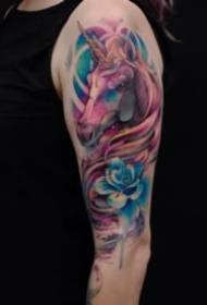 Гарний набір кольорових конструкцій татуювання коня