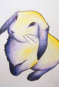 sevimli klasik tavşan dövme el yazması