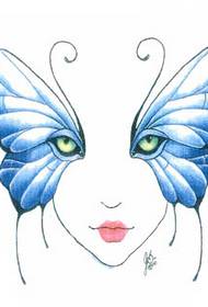 Modello di tatuaggio farfalla maschera