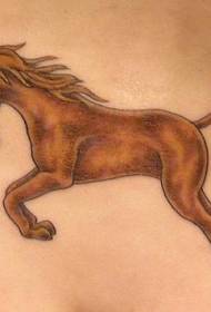 Gambar tato unicorn berwarna cokelat perut