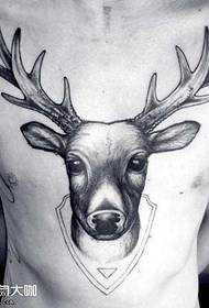 Chest deer tattoo pattern