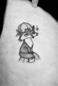 Nhema katuni inosekesa zvishoma fox tattoo patani