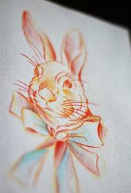ładny wzór królika tatuaż wzór obrazu rękopisu