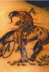 Spalla indiana marrone equitazione tatuaggio