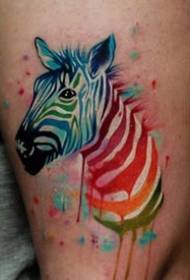 Zebra Tattoo Pattern Model - Creative Paint Watercolor Sketch Cute Classic Zebra Model Tattoo