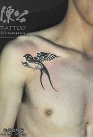 Shoulder Swallow Totem Tattoo Pattern