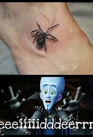 un mudellu di tatuaggi di spider à u pede