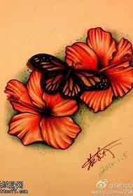 ფერის ყვავილი პეპელა ტატუირების ხელნაწერი სურათი