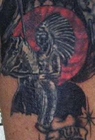 Indisk svart ridder tatoveringsmønster