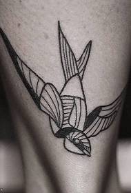 leg three-dimensional na pattern ng lunok ng tattoo
