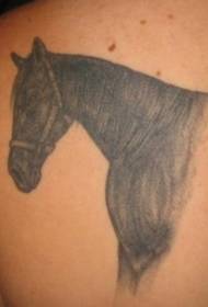 現実的な黒の穏やかな馬のタトゥーパターン