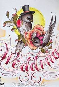 color swallow letter tattoo manuscript picture