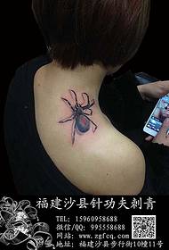 Hals 3D Spider Tattoo