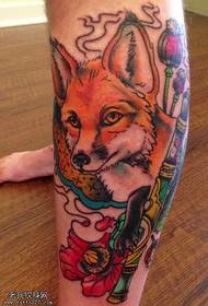 Leg fashion fox tattoo pattern