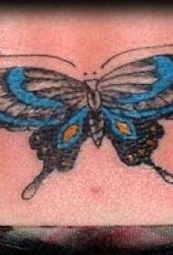 Blå sommerfugl tatoveringsmønster