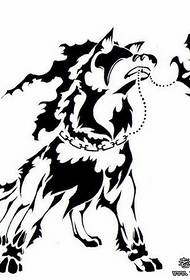 handsome good-looking totem dog tattoo pattern