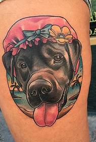 augšstilba gudrs suns tetovējums modelis