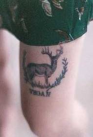 Leg fawn tattoo pattern