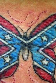 Butterfly and Union Flag Tattoo Pattern