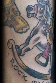 Колір ноги розмахуючи дерев'яні кінь татуювання малюнок