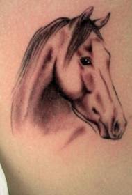 肩匹棕色的馬畫像紋身圖案