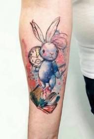 zelo simpatičen komplet modelov tatujev zajčka 135259 - skupina temno sive delovne slike tatoo Bunny 9