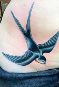 ragazza indietro dipinto ad acquerello schizzo creativo inghiottire letteraria delicata immagine del tatuaggio