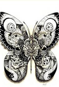 Stylish beautiful looking butterfly tattoo manuscript pattern picture