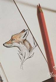 Linea manoscritta piccola volpe modello tatuaggio