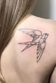 rondine tatuaggio semplice e bellissimo nero grigio rondine apprezzamento del modello del tatuaggio
