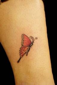 Patrón de tatuaxe de mariposa pequena vermella