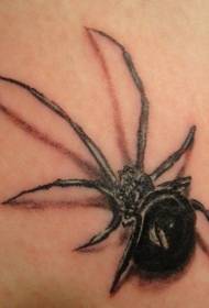 zwarte realistische realistische spider tattoo patroon