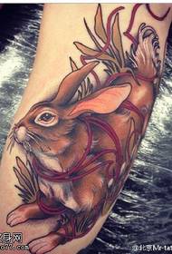 насликана шема за тетоважа на зајак
