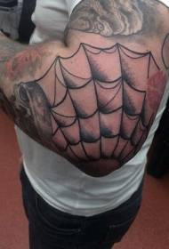 melna zirnekļa tīmekļa tetovējuma raksts uz elkoņa