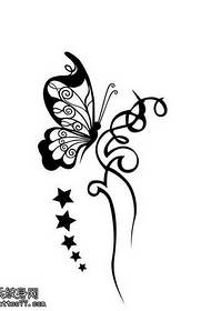 Käsikirjoitus kaunis ja kaunis perhonen tatuointikuvio