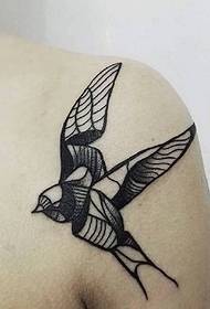 плече стерео татуювання ластівка візерунок татуювання