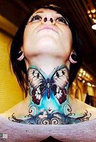 Patró de tatuatge de papallona de coll