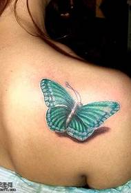 Modello di tatuaggio farfalla verde spalla
