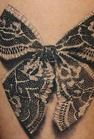 Класичний чорно-білий 3d татуювання метелик